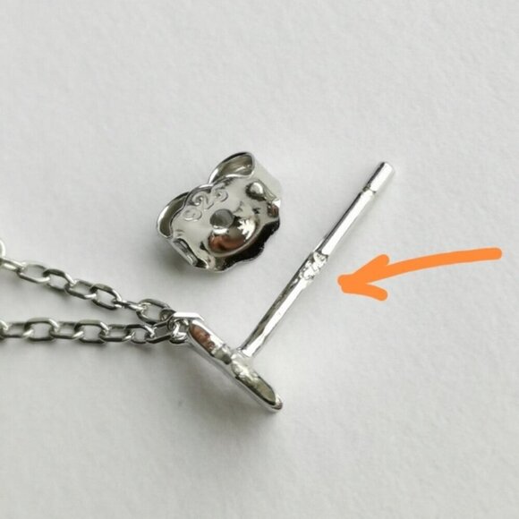 Sterling silver Crescent Moon dangle earrings cz 🆕 - Picture 4 of 6